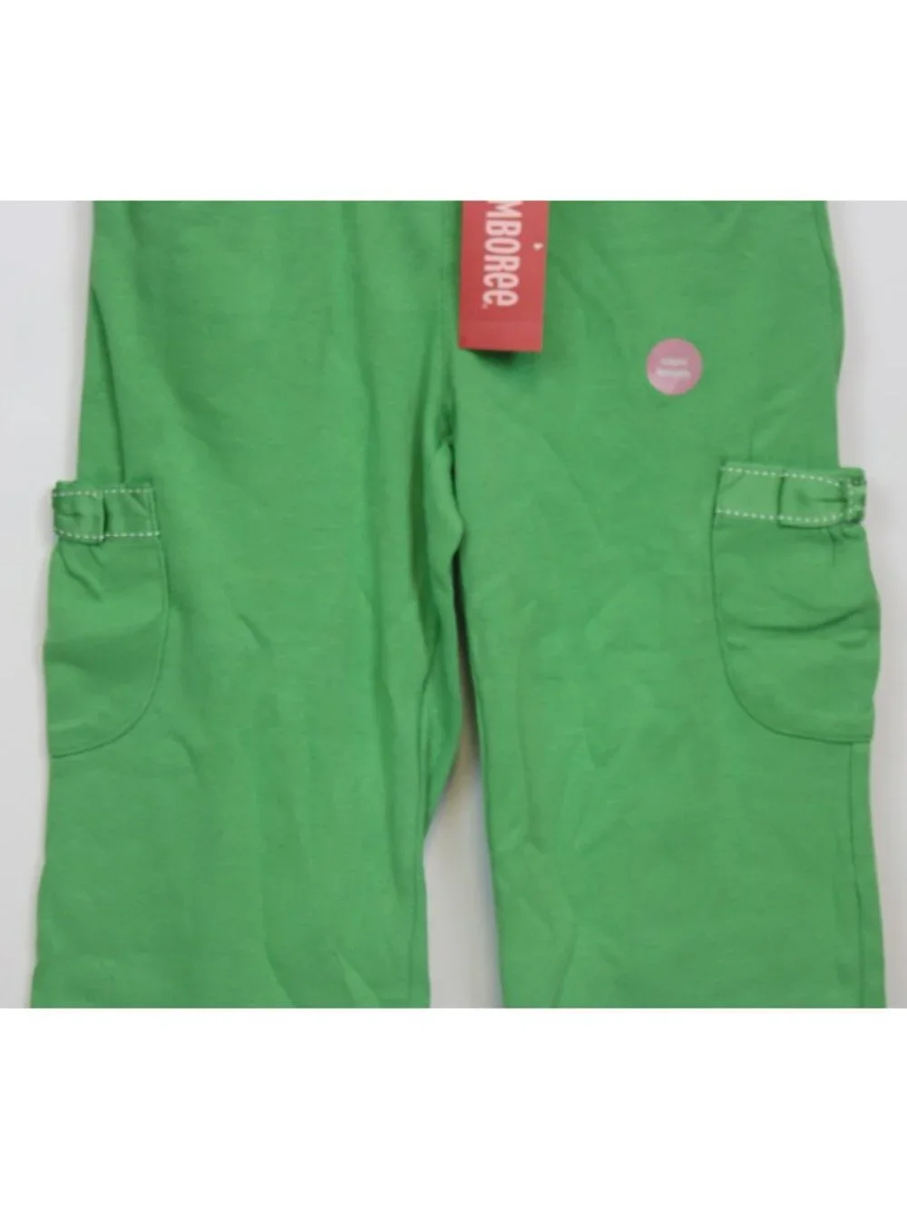 2008 Gymboree Tennis Match Green Capri Pants sz 10 Cargo Pockets Bows Yoga Casua